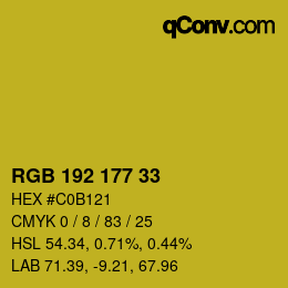 颜色代码: RGB 192 177 33 | qconv.com