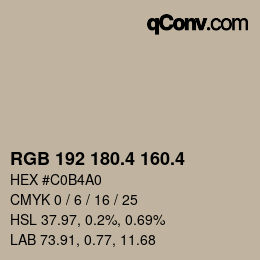 カラーコード: RGB 192 180.4 160.4 | qconv.com