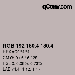 カラーコード: RGB 192 180.4 180.4 | qconv.com