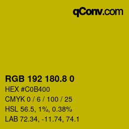 カラーコード: RGB 192 180.8 0 | qconv.com