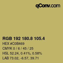 カラーコード: RGB 192 180.8 105.4 | qconv.com