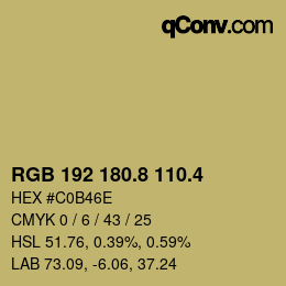 カラーコード: RGB 192 180.8 110.4 | qconv.com