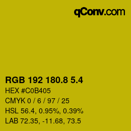 カラーコード: RGB 192 180.8 5.4 | qconv.com