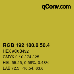 カラーコード: RGB 192 180.8 50.4 | qconv.com