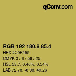 カラーコード: RGB 192 180.8 85.4 | qconv.com