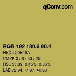 カラーコード: RGB 192 180.8 90.4 | qconv.com