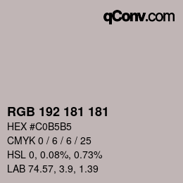 カラーコード: RGB 192 181 181 | qconv.com