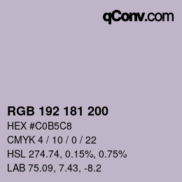 カラーコード: RGB 192 181 200 | qconv.com