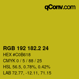 カラーコード: RGB 192 182.2 24 | qconv.com