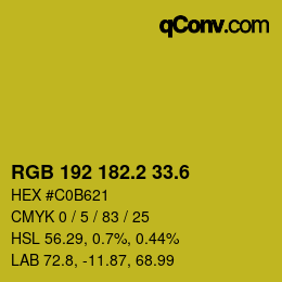 カラーコード: RGB 192 182.2 33.6 | qconv.com