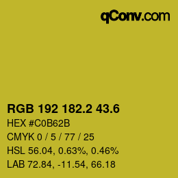 カラーコード: RGB 192 182.2 43.6 | qconv.com