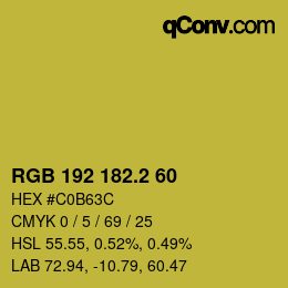 カラーコード: RGB 192 182.2 60 | qconv.com
