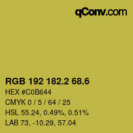 カラーコード: RGB 192 182.2 68.6 | qconv.com