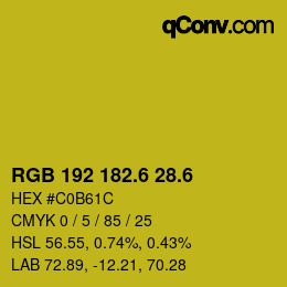 カラーコード: RGB 192 182.6 28.6 | qconv.com