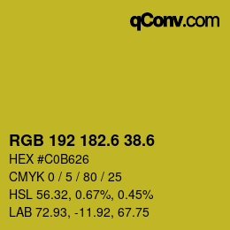 カラーコード: RGB 192 182.6 38.6 | qconv.com