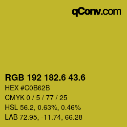 カラーコード: RGB 192 182.6 43.6 | qconv.com
