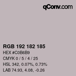 Código de color: RGB 192 182 185 | qconv.com