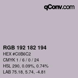 カラーコード: RGB 192 182 194 | qconv.com