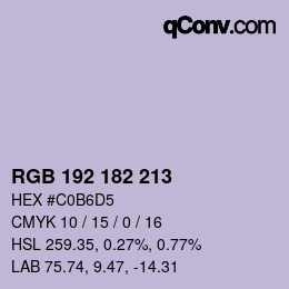 カラーコード: RGB 192 182 213 | qconv.com