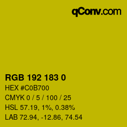 カラーコード: RGB 192 183 0 | qconv.com