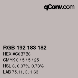 Farbcode: RGB 192 183 182 | qconv.com