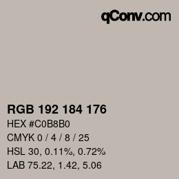 Color code: RGB 192 184 176 | qconv.com