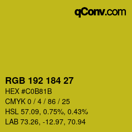 颜色代码: RGB 192 184 27 | qconv.com