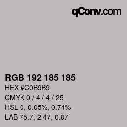 Color code: RGB 192 185 185 | qconv.com