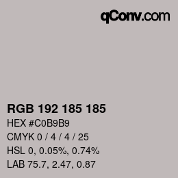 カラーコード: RGB 192 185 185 | qconv.com