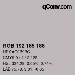 Código de color: RGB 192 185 188 | qconv.com