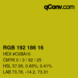Color code: RGB 192 186 16 | qconv.com