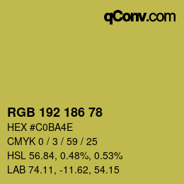 Color code: RGB 192 186 78 | qconv.com