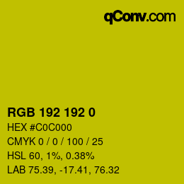 Color code: RGB 192 192 0 | qconv.com