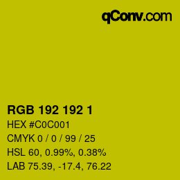 Color code: RGB 192 192 1 | qconv.com