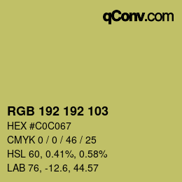 Color code: RGB 192 192 103 | qconv.com