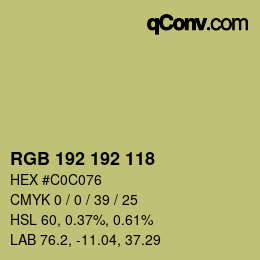 Color code: RGB 192 192 118 | qconv.com