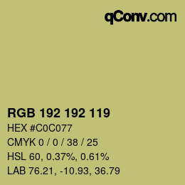 カラーコード: RGB 192 192 119 | qconv.com