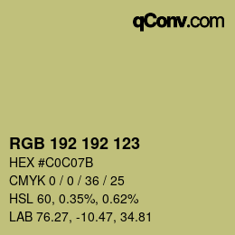 Color code: RGB 192 192 123 | qconv.com