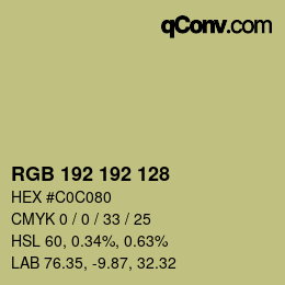 Color code: RGB 192 192 128 | qconv.com