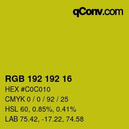 Color code: RGB 192 192 16 | qconv.com