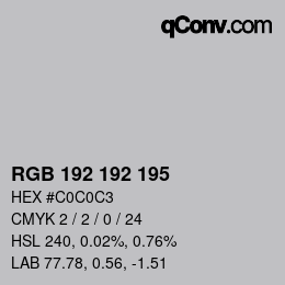 Color code: RGB 192 192 195 | qconv.com