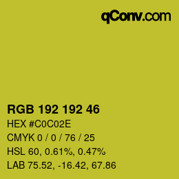 Color code: RGB 192 192 46 | qconv.com