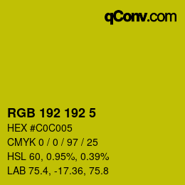 Color code: RGB 192 192 5 | qconv.com