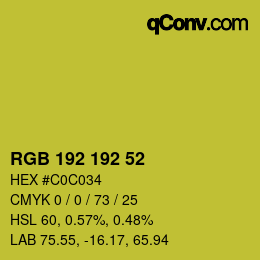 Color code: RGB 192 192 52 | qconv.com