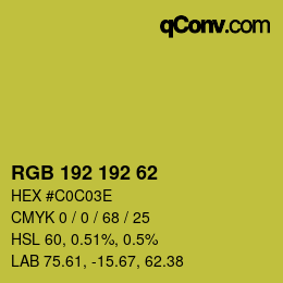 Color code: RGB 192 192 62 | qconv.com