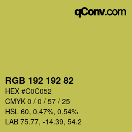 Color code: RGB 192 192 82 | qconv.com