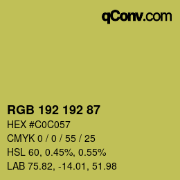 Color code: RGB 192 192 87 | qconv.com