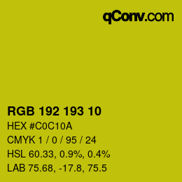 Color code: RGB 192 193 10 | qconv.com