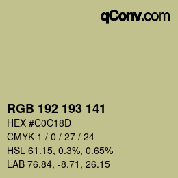 颜色代码: RGB 192 193 141 | qconv.com
