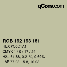 Color code: RGB 192 193 161 | qconv.com